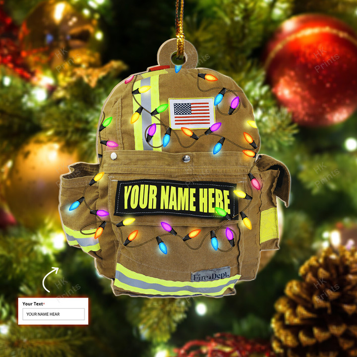 Personalized Firefighter Turnout Bag Ornament
