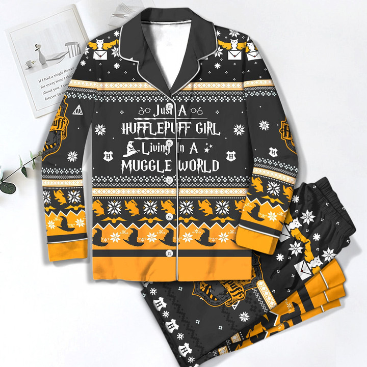 Just A Huff Girl Living In A Muggle World Premium Pajamas Premium Version