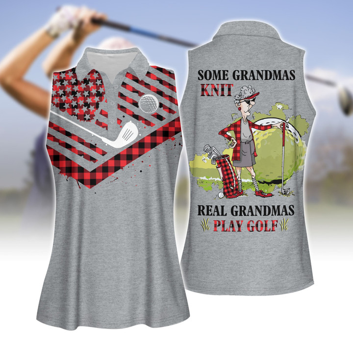 Some Grandmas Knit Real Grandmas Play Golf Plaid Golf Apparels