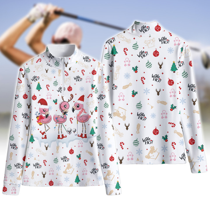 Flamingo Golf Christmas Quarterzip Shirt