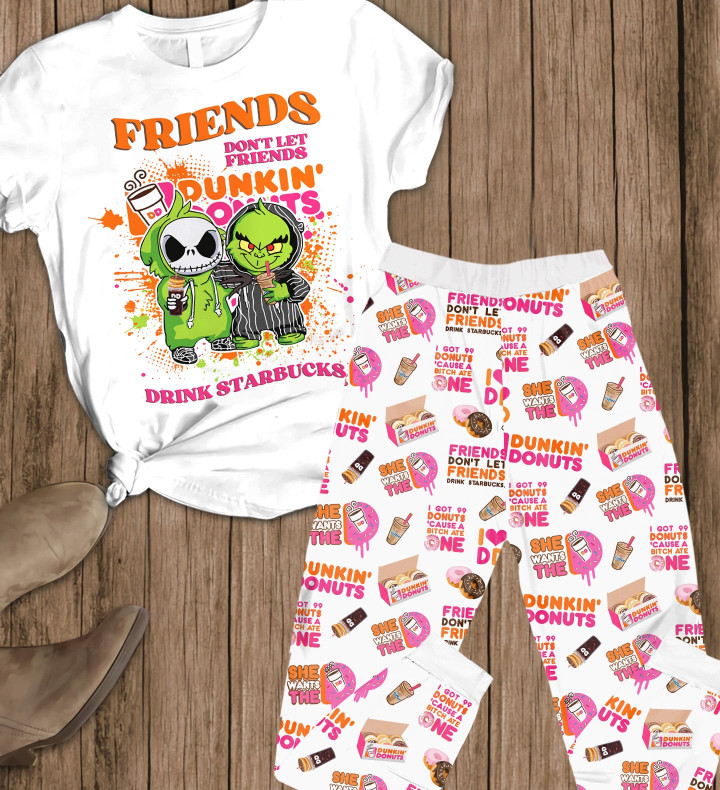 Friends Don't Let Friends Drink SB DD Short Sleeve Pajamas Premium Version