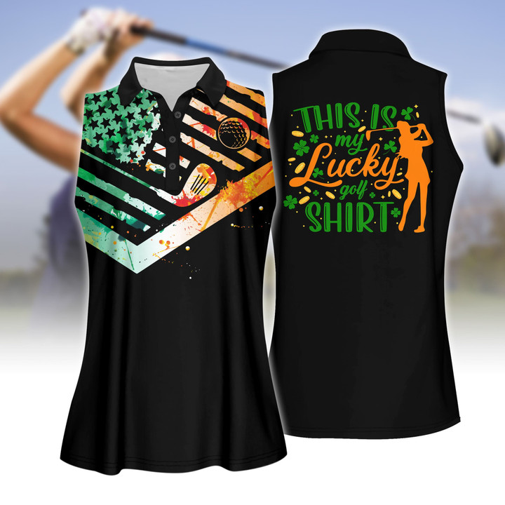 Black Version This Is My Lucky Golf Shirt ST Patrick's Day Golf Apparels V2
