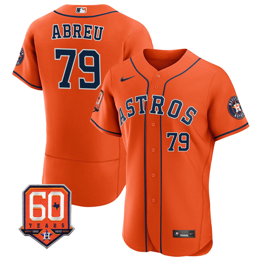 Houston Astros #79 José Abreu Jersey 60th Anniversary Patch - All