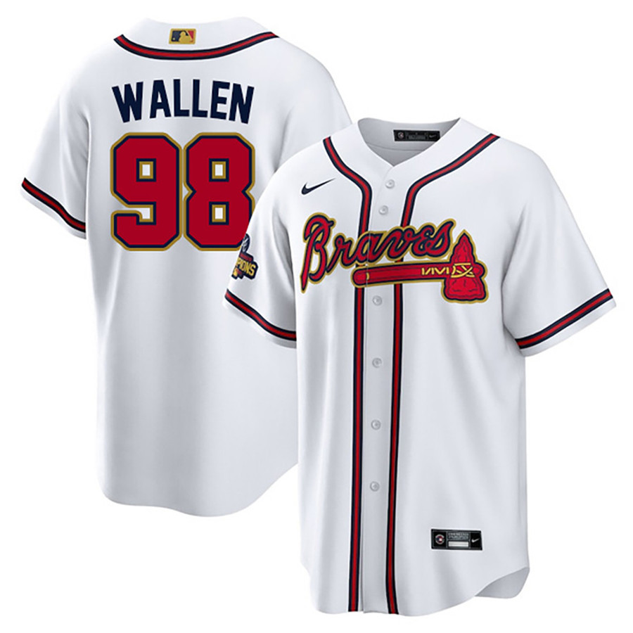 98 Braves Wallen Full Button Baseball Jersey, Morgan Wallen Braves Tshirt, Oldschool Custom Numbers and Names Tennessee Baseball Jersey