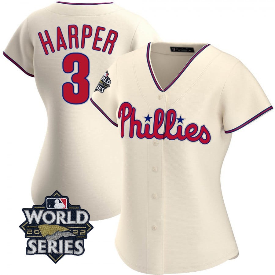 3 Bryce Harper Philadelphia Phillies Stitched Jersey - 2022 World