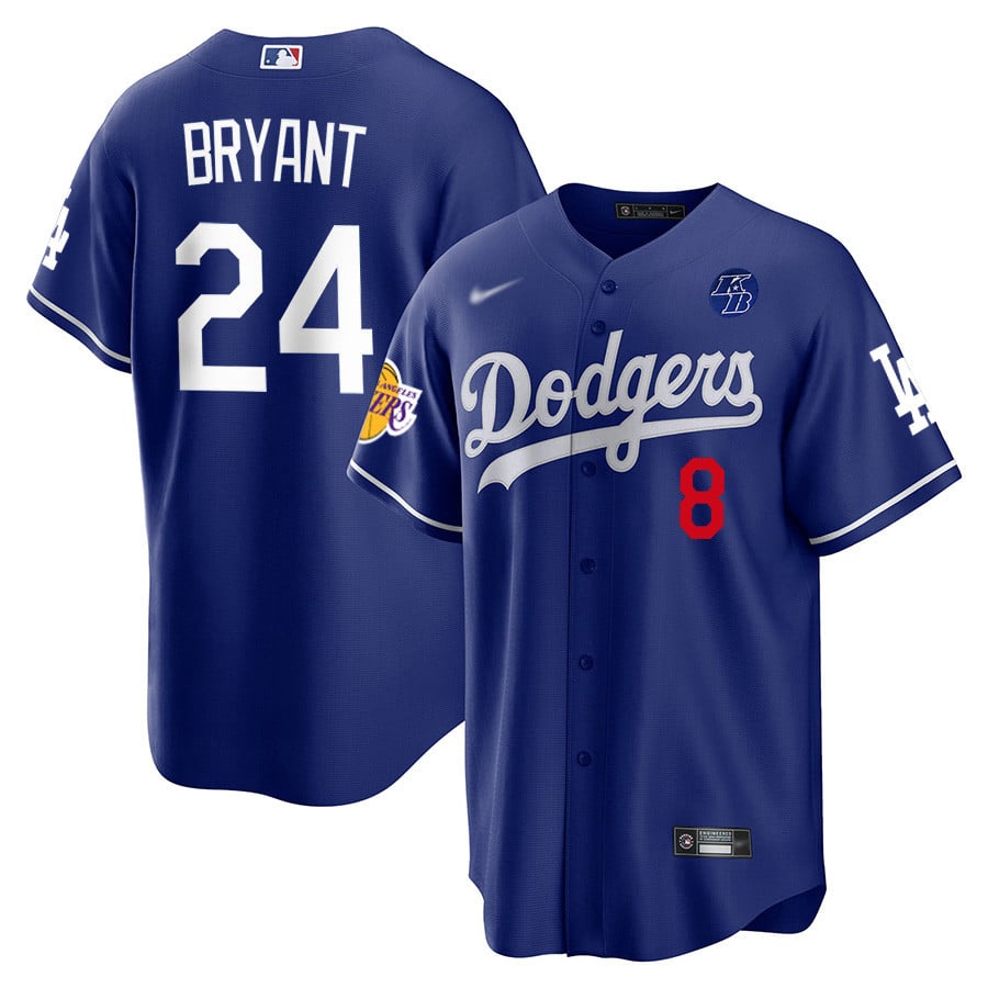Kobe Bryant white Dodgers Jersey 8/24 – South Bay Jerseys