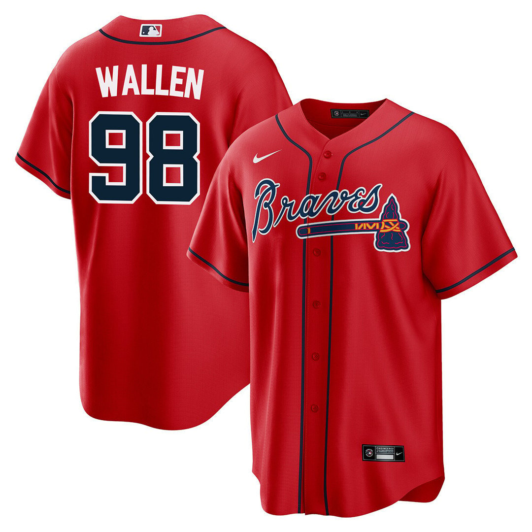 Morgan Wallen Jersey/ 98 Braves Jersey/morgan Wallen Outfit/ Morgan Wallen Baseball  Jersey/ Braves Wallen Jersey 