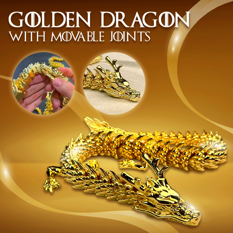 Golden Dragon with Movable Joints