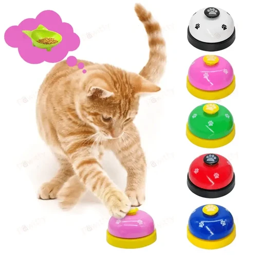 Interactive Training Bell Toy For Pets Cute Paw Print Dog Cat Trainer Interactive Toys Pet Call Feeding Reminder