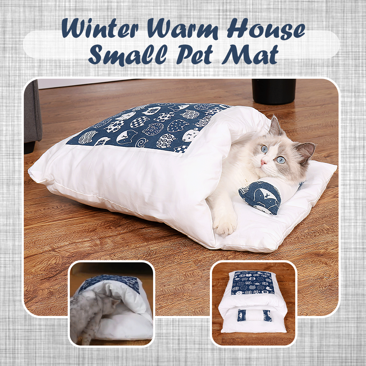 Winter Warm House Small Pet Mat Cute Cat Bed