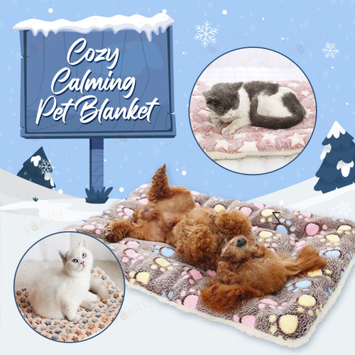Cozy Calming Cat Blanket Flannel Thickened Dog Bed Mat Soft Pet Sleeping Mat