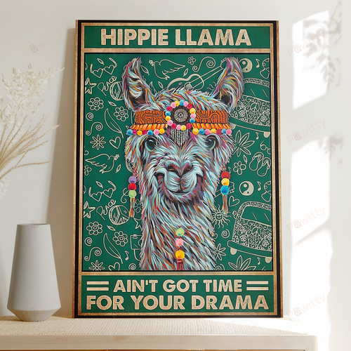 Hippie Llama Vintage Retro, Hippie Decor, Hippie Gifts