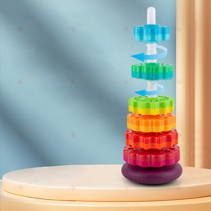 Educational Spinning Rainbow Tower Toy