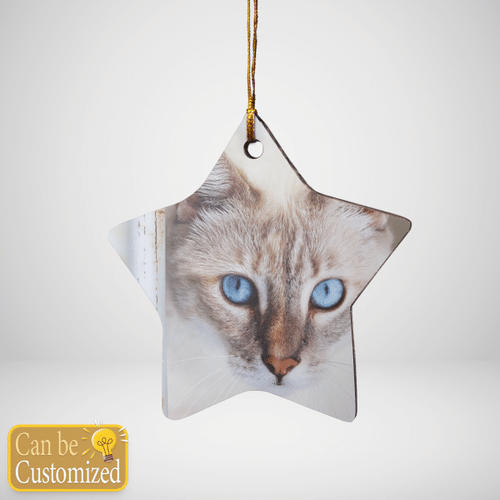 Custom Cat Print Star Ornament