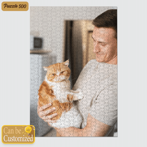 Custom Cat Print Portrait Puzzle