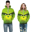 Mingotor Men Ladies Green How The Grinch Stole Movie Christmas Hooded Jacket Art#1757 3D Pullover Printed Over Unisex Hoodie