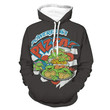 Unisex Teenage Mutant Ninja Turtles Hoodies - Black Pizza Turtle 3D Print Hooded Pullover Sweatshirt