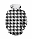 Houndstooth A2872 3D Pullover Printed Over Unisex Hoodie
