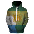 Argentina Map Flag 3D Sweatshirt Hoodie Pullover Custom