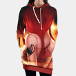 Erza Scarlet Art Hooded Dress - Fairy Tail Dress B2830 3D Pullover Printed Over Unisex Hoodie