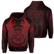 Vikings Wolf Circle Red Unisex 3D Hoodie All Over Print HPCSP