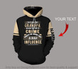 Gift For Grandpa Personalized Grandpa Partner in Crime US Unisex Size Hoodie