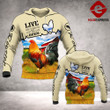 Rooster Unisex 3D Hoodie All Over Print HJJJI