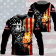 Us Marine American Flag Soldier On Fire 3D T Shirt Hoodie Sweater Model 7225