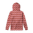 Red Beige And White Chevron Print Pullover Hoodie