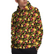 Red And Yellow Flowers Print Pullover Hoodie