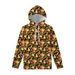 Red And Yellow Flowers Print Pullover Hoodie