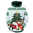 Christmas - Funny Santa Giving A Present Icon B3495 3D Pullover Printed Over Unisex Hoodie