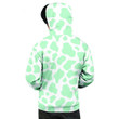 Teal And White Cow Print Men’s Hoodie