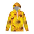 Yellow Daisy Flower Print Pullover Hoodie