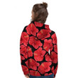 Red Hibiscus Flower Hawaiian Print Women’s Hoodie