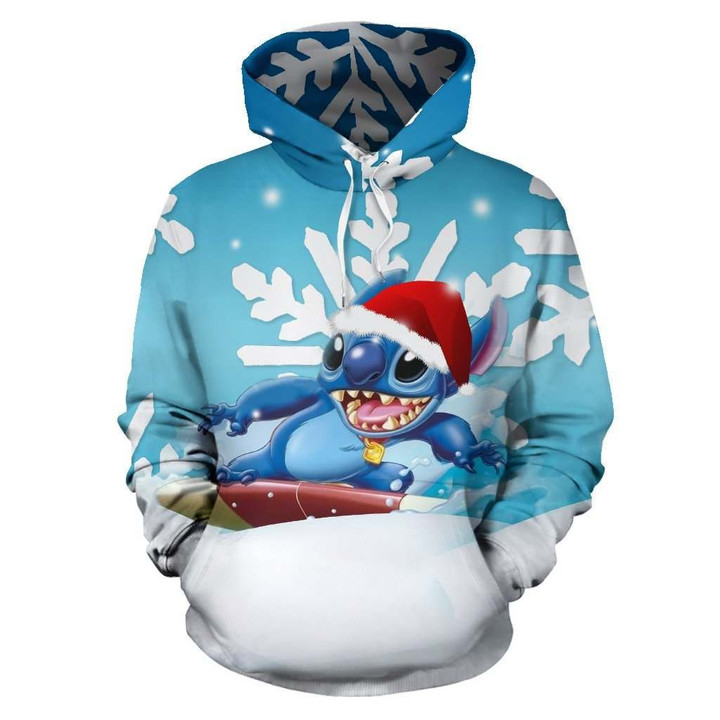 Stitch Christmas 3 B749 3D Pullover Printed Over Unisex Hoodie