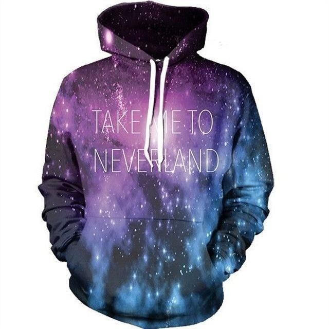 Neverland Galaxy A428 3D Pullover Printed Over Unisex Hoodie