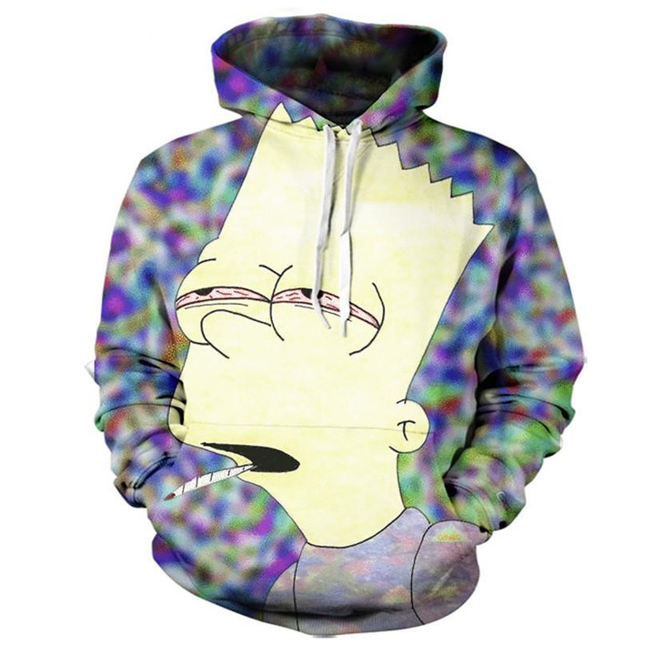 Cool Custom Hoodie Trippy Bart Joint Hoodie Art#802 Hoodies For Men And Women
