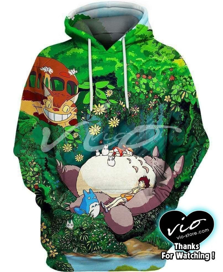 Sleep In The Green Forest Art#1488 3D Pullover Printed Over Unisex Hoodie