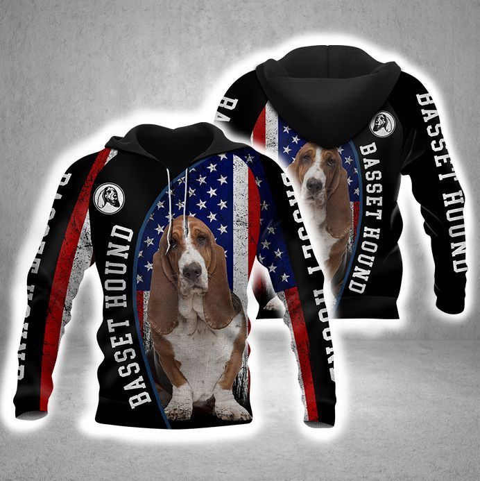 Basset Hound Dog All Over Printed Unisex 3D Hoodie All Over Print HSEYI