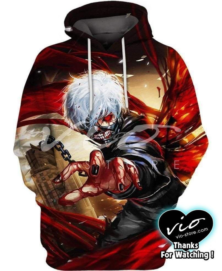 Bloody Hand Art#1790 3D Pullover Printed Over Unisex Hoodie