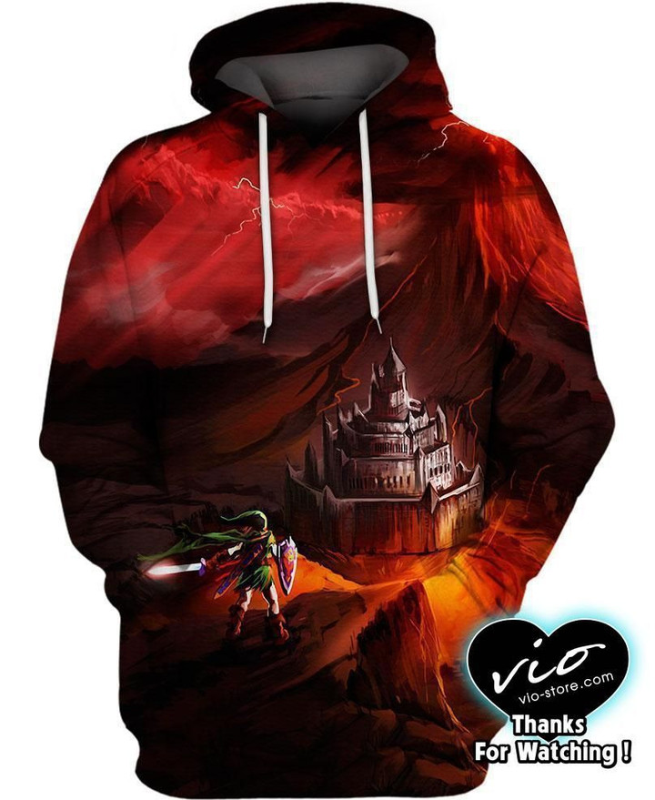 The Fiery Fortress Art#1966 3D Pullover Printed Over Unisex Hoodie
