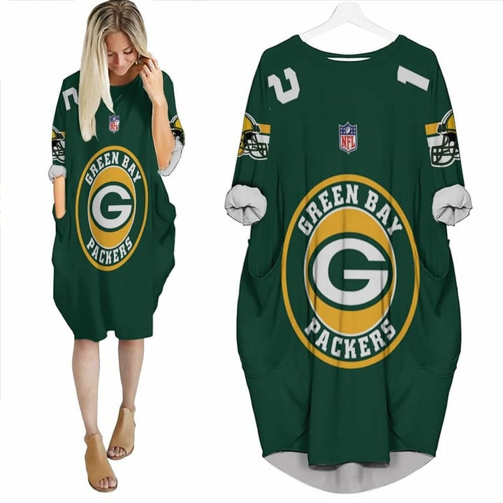 Green Bay Packers Aaron Rodgers 12 3D T Shirt Hoodie Sweater Jersey Batwing Pocket Dress Model A29955