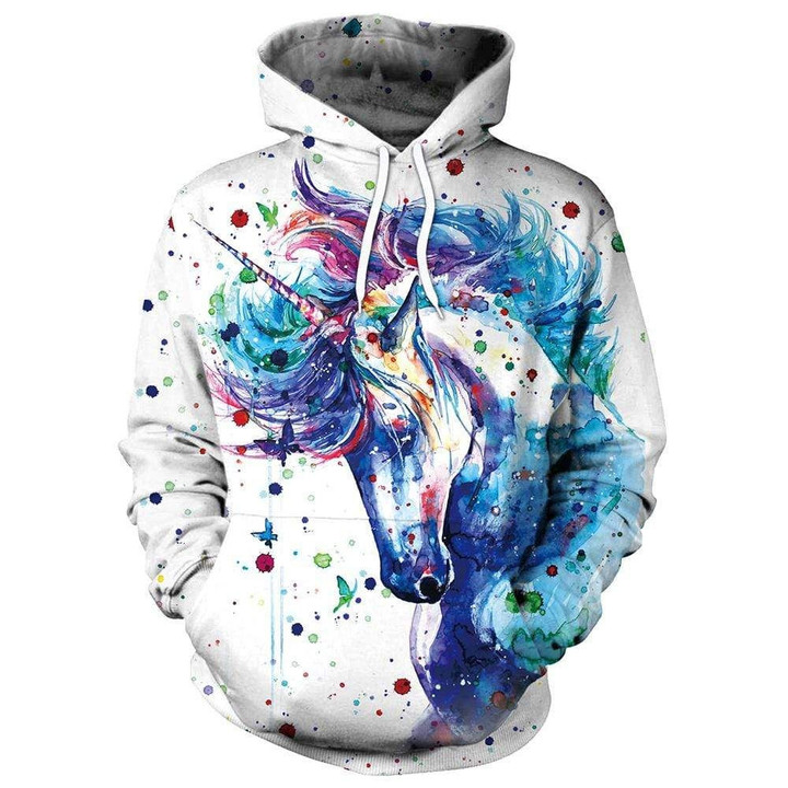Unicorn Splash B847 3D Pullover Printed Over Unisex Hoodie