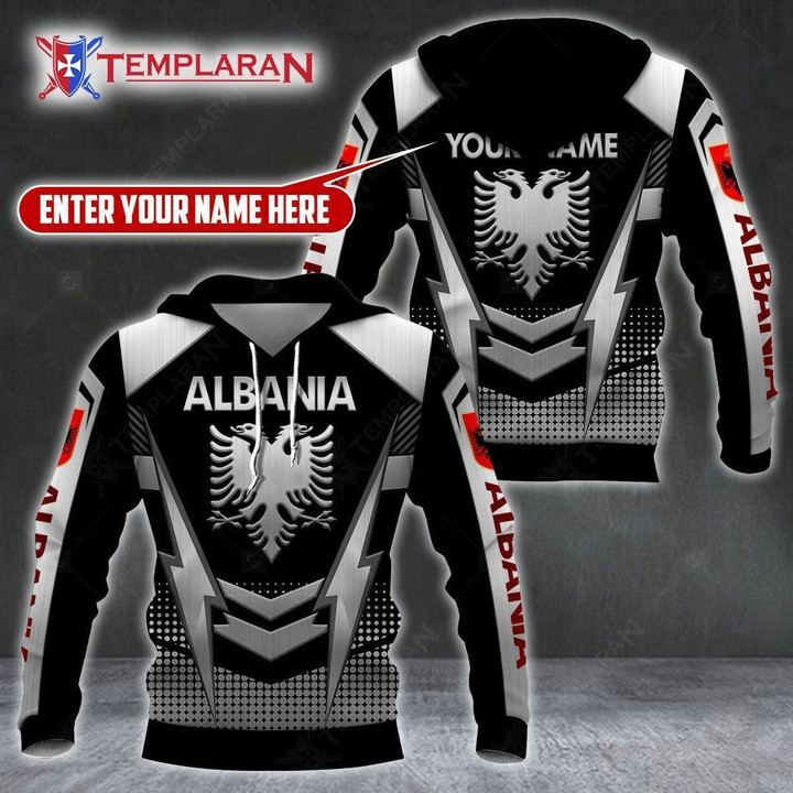 Personalized Name Albania Unisex Hoodie Bt12