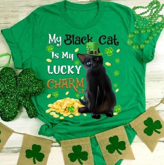 My black cat is my luck charm coin T Shirt Hoodie Sweater