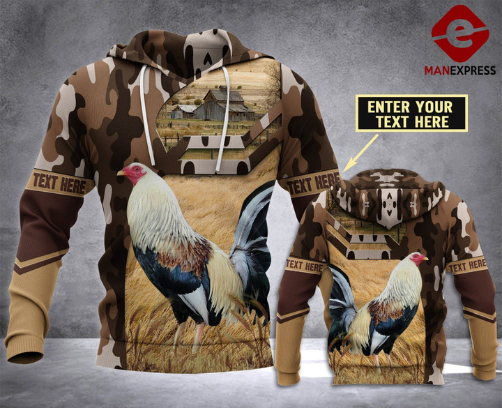 Rooster Personalized Unisex 3D Hoodie All Over Print HJIUO
