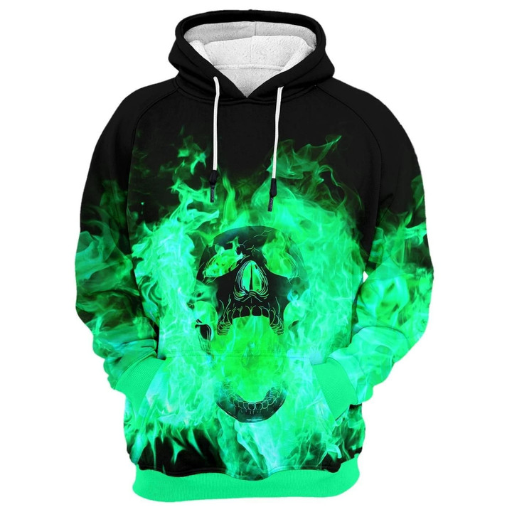 fire skull 3D design 3D t shirt hoodie sweater