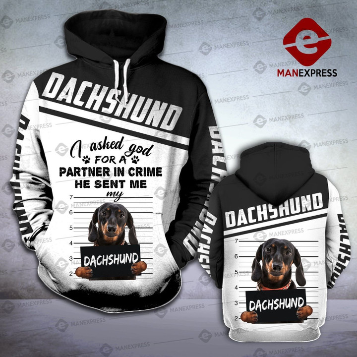 Dachshund Partner Crime Awesome Unisex 3D Hoodie All Over Print HKDDT