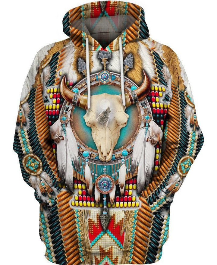 Native Motifs Art#272 3D Pullover Printed Over Unisex Hoodie